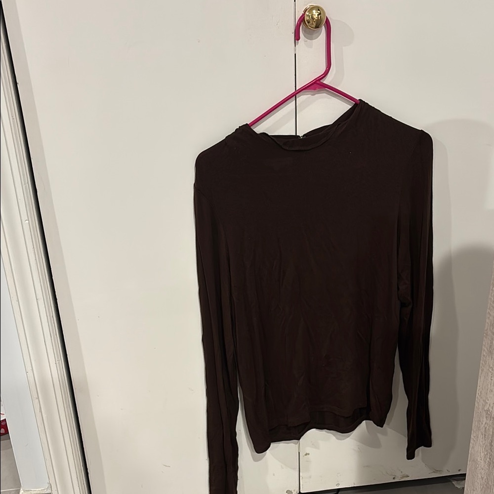 Vince Dark Brown Long Sleeve Top